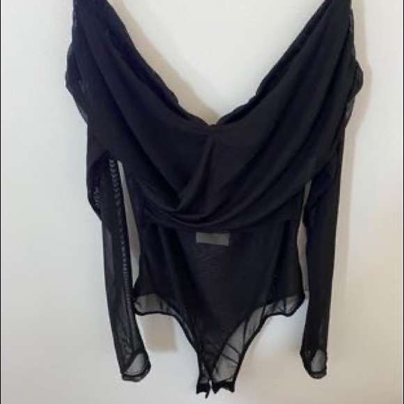 Mesh off the shoulder long sleeve body suit - Picture 1 of 1